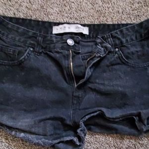 Black jean shorts